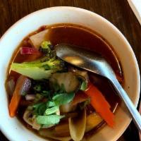 Tom Yum Soup · Hot and sour soup. Made with hot and sour soup with citrus overtones, mushroom, lemongrass, ...