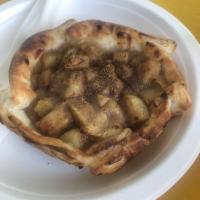 Apple Pie Empanada · Apples, butter, brown sugar, cinnamon, vanilla, dough, yum yum yum