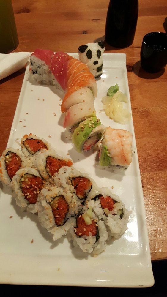 Rainbow Roll · Tuna, salmon, snapper, avocado, shrimp, and California roll.
