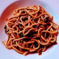 Bigoli Della Nonna · Thick Venetian spaghetti with a handcut Angus and sausage ragout.