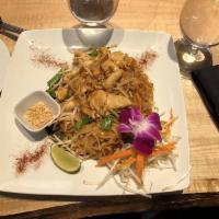 Pad Thai · Stir fired thin rice noodle with pad Thai sauce, bean sprouts, green onions, and egg with si...