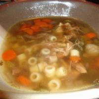 Italian Wedding Soup · Greens and meat in a broth base.