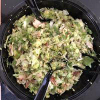 Chopped Salad · Romaine blend, grilled chicken, bacon, bleu cheese, avocado, tomato, green onion, and house ...