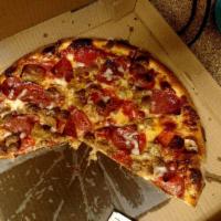 Meat Lover Pizza · Meatball, sausage, pepperoni, salami and ham.
