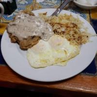 Country Fried Steak · Served with brown gravy.