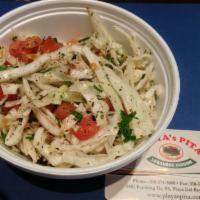 Cabbage Salad · Chopped cabbage, tomato, garlic, mint and parsley.