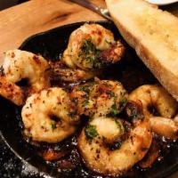 Flaming Shrimp · Sautéed shrimp, sliced garlic, chili flakes, olive oil, crusty bread