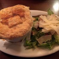 Chicken Pot Pie · Chicken, vegetables and fresh herbs in a light cream sauce, baked with a flaky, puff pastry ...