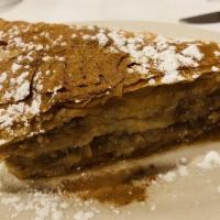 Baklava · Fourty layers of paper-thin phyllo sheers, with a filling of walnuts and cinnamon; baked and...
