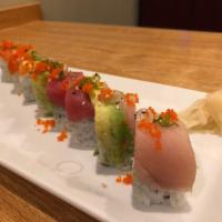 5pcs Sushi, Rainbow Roll & 3pcs Sashimi · 