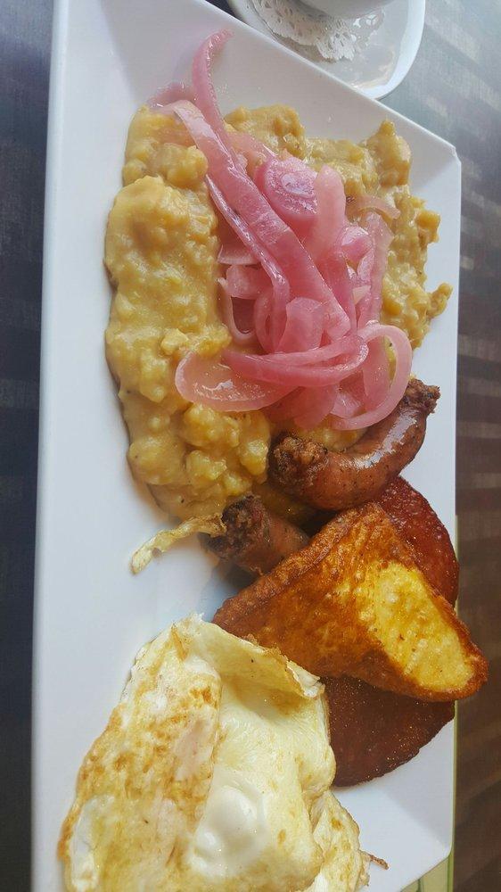 4 Golpes Breakfast · Mangu, salami, cheese, eggs and dominican style sausage.
