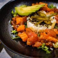 Tuna & Salmon Poke · avocade, pickled jalapeno, sushi rice, furikake seasoning