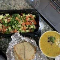 Lentil Soup · A classic mediterranean staple soup of pureed lentils and roasted vegetables seasoned with c...