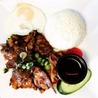 Grilled Pork Chop on Rice Plate · 