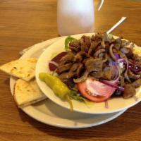 Greek Salad with Gyro Meat · 