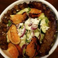 Greek Salad · Lettuce, tomatoes, cucumbers, onion, feta cheese and olives seasoned with salt and oregano; ...
