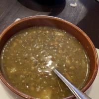 Lentil Soup · Lentils, potatoes, onion, tomatoes and spices.