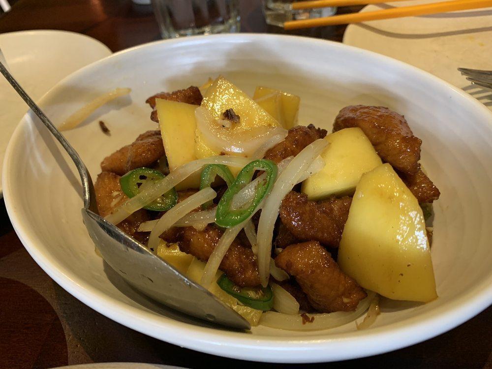 Mango Chicken · Pan fry chicken sauteed with fresh mango, onions and green chili. Hot and spicy.