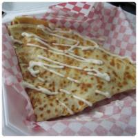 Chicken Alfredo Crepe · Grilled chicken breast, fresh tomatoes, Alfredo sauce with Parmesan and mozzarella.