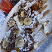 Pecan Banana Foster French Toast · 