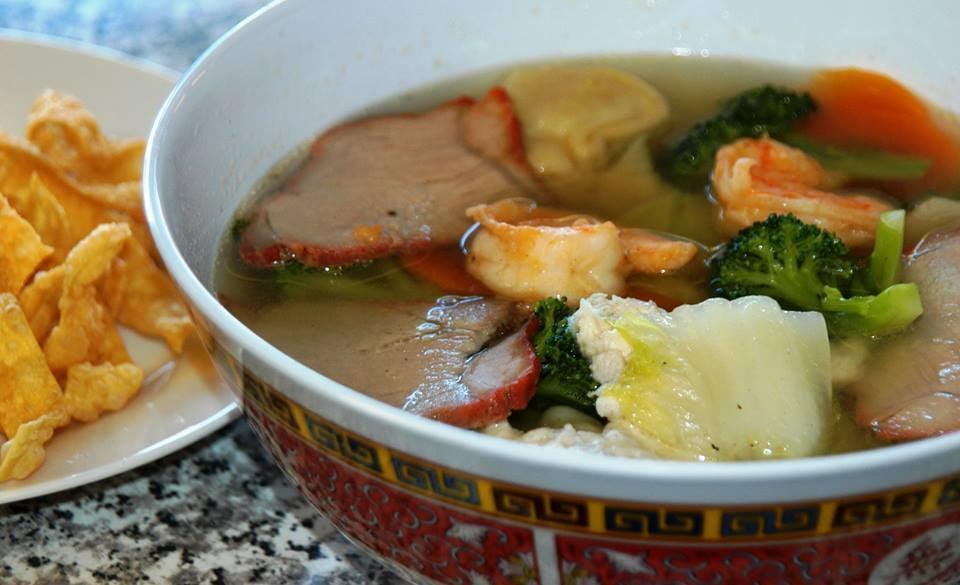House Wonton Soup · BBQ pork, shrimp, sliced chicken, mixed vegetables and wontons. 