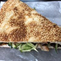 Sesame Pancake Sandwich with Peking Duck · 