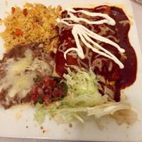 2 Beef or Chicken Enchiladas · 