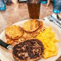 Sausage Patty & Eggs · Blended specifically for Family Pancake House and grilled to perfection.