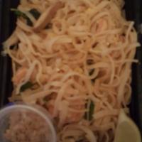 Shrimp Pad Thai · Sauteed Thai rice noodles.