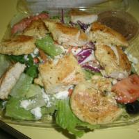 Chicken Kabob Salad · Includes feta.