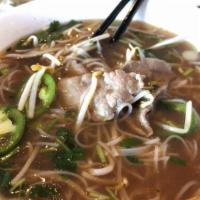 Rare Beef Pho Noodle Soup · 
