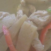 Green Curry · Your choice of beef or chicken cooked in traditional green curry sauce with bamboo shoots, e...