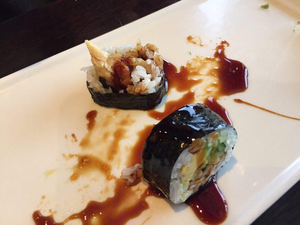 Spider Roll · Cooked roll. Deep-fried soft shell crab, cucumber, avocado and tobiko.