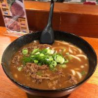Curry Udon · Curry with ground beef.