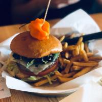 Scorpion Burger · Pepper jack cheese, trinidad moruga scorpion sauce, grilled jalapenos, lettuce and tomato. S...