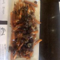 Jalapeno Candied Bacon and Sweet Potato Fries with Maple Aioli · 