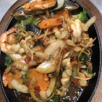 Seafood · Sauteed mixed seafood- celery- bell pepper- onion- egg- milk with yellow curry powder