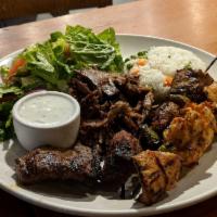 Combo Platter · Lamb and beef gyro, chicken and lamb shish kebab and kofta plates.