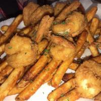 Shrimp Platter · Fried shrimps served with cajun fries.