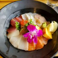 Chirashi · Assorted fish over sushi rice.