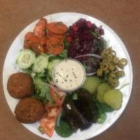 Falafel Salad · Moroccan spiced falafel. Vegetarian and vegan.