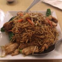 Chow Mein · Traditional Chinese noodle dish with thin pan-fried noodles and Chinese vegetables.