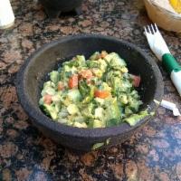 Guacamole Ranchero · Avocado, tomatoes, cilantro, onions and jalapenos.