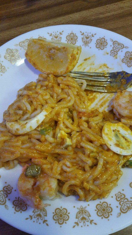 Palabok · Rice stick noodles topped with Palabok sauce.