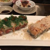 House Special Roll · Grilled fish with onion and caviar outside.