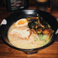 Sprouting Up Ramen · Pork and chicken broth, pork chashu, kikurage, spicy bean sprouts, green onion, half seasone...