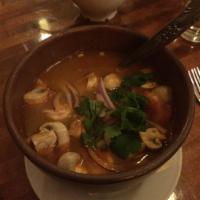 Tom Kha Chicken Soup · Coconut milk lemongrass infused broth, mushrooms