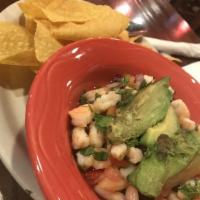 Ceviche · Served with avocado.