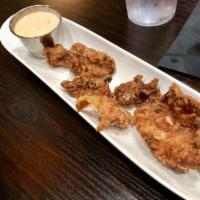 Fried Chicken Strips · Lightly batter fried Chicken Strips.  Served with Ranch