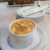 Lobster Bisque Soup · Thick and creamy soup. 